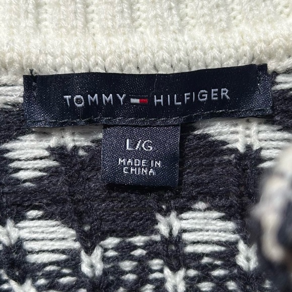 TOMMY HILFIGER Sweater Women’s L Bundle/2 Red White Blue Argyle Fair Isle Nordic - Picture 8 of 14